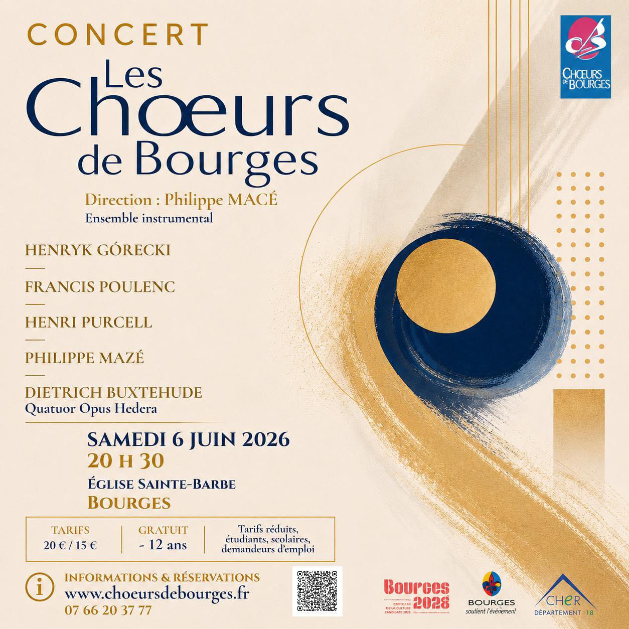 Concert Les Choeurs de Bourges 12 Avenue Pierre Bérégovoy Bourges 2026-06-06