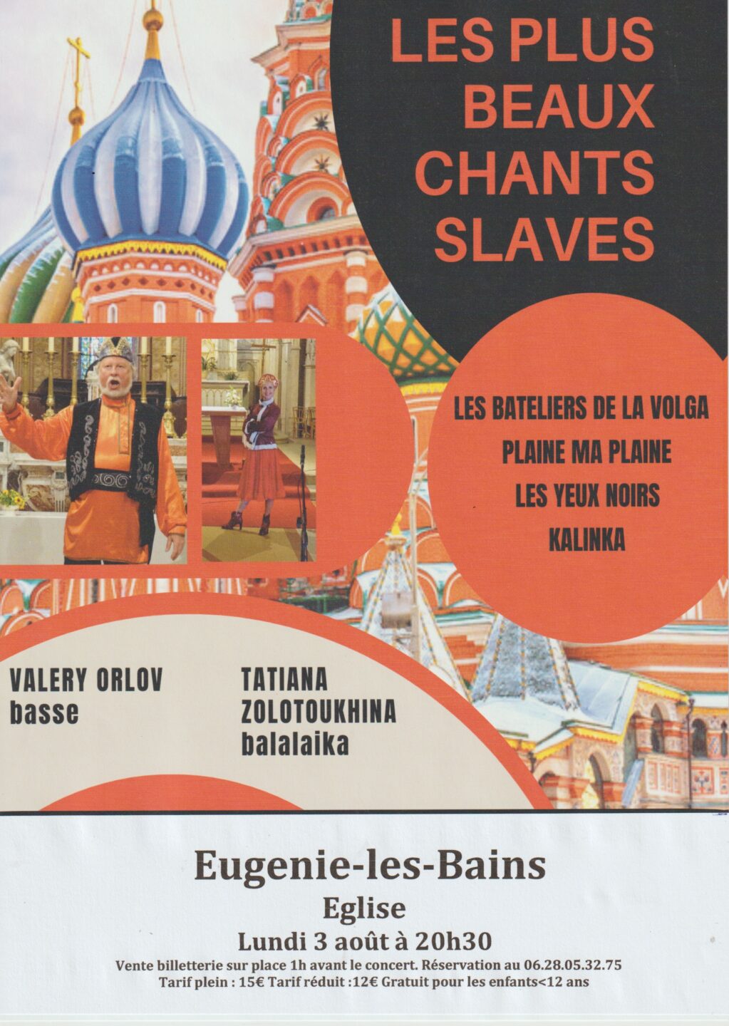 Concert Les plus beaux chants Slaves  Eugénie-les-Bains