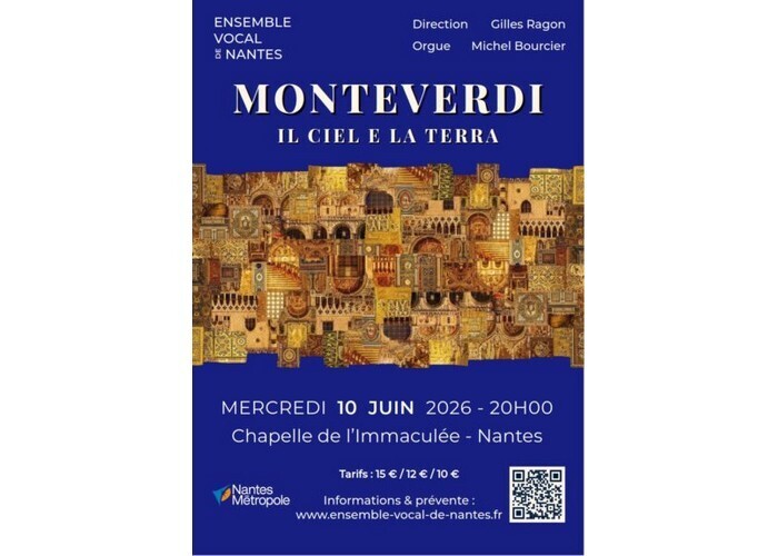 Concert Monteverdi – Ensemble Vocal de Nantes Chapelle de l’Immaculée Nantes