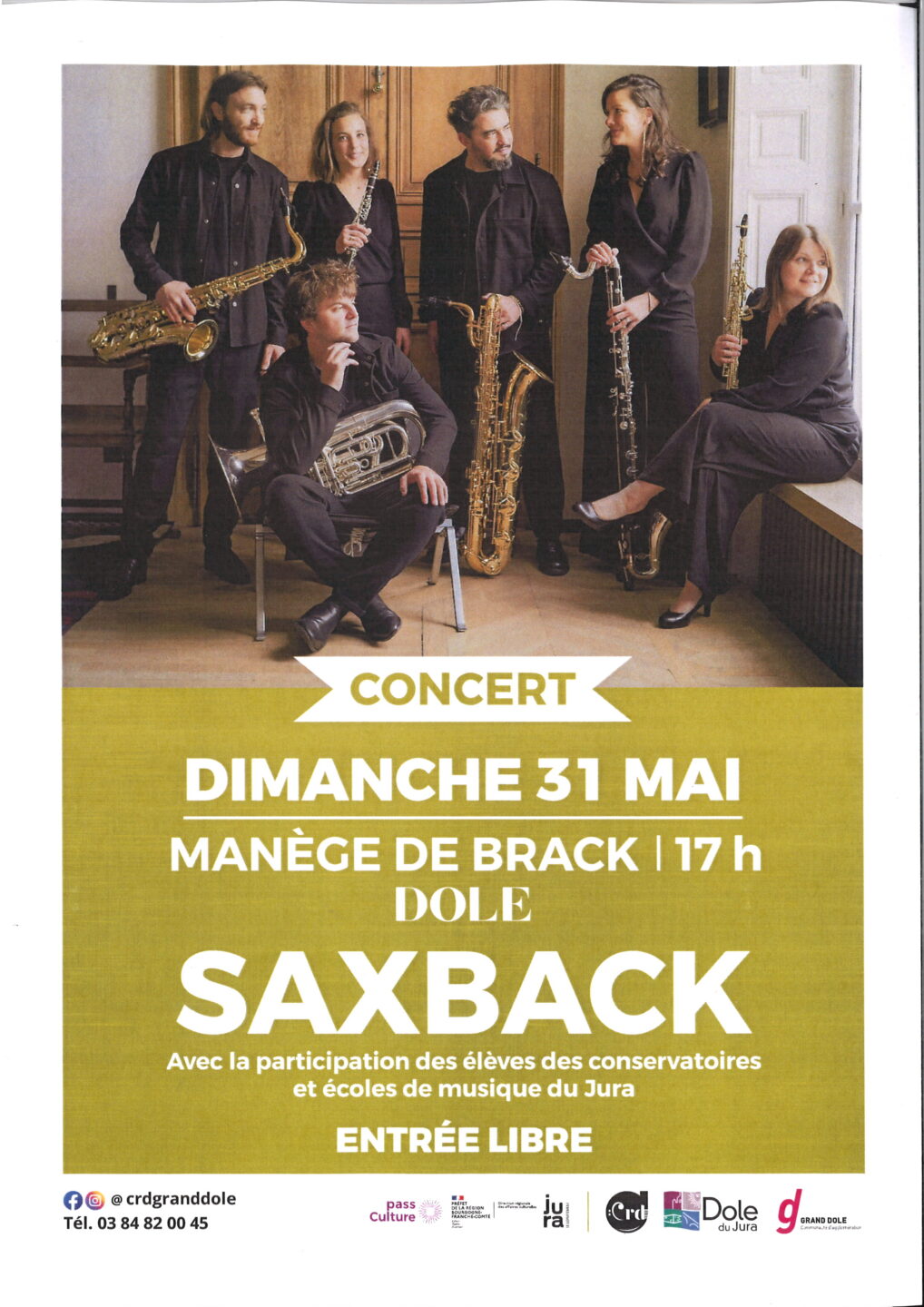 concert SAXBACK Manège de Brack Dole 2026-05-31
