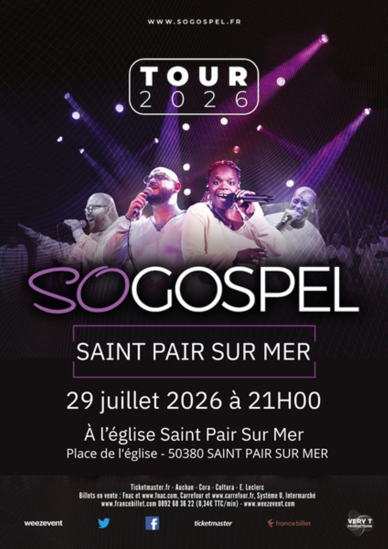 Concert So Gospel Tournée 2026 Place de l'église Saint-Pair-sur-Mer 2026-07-29