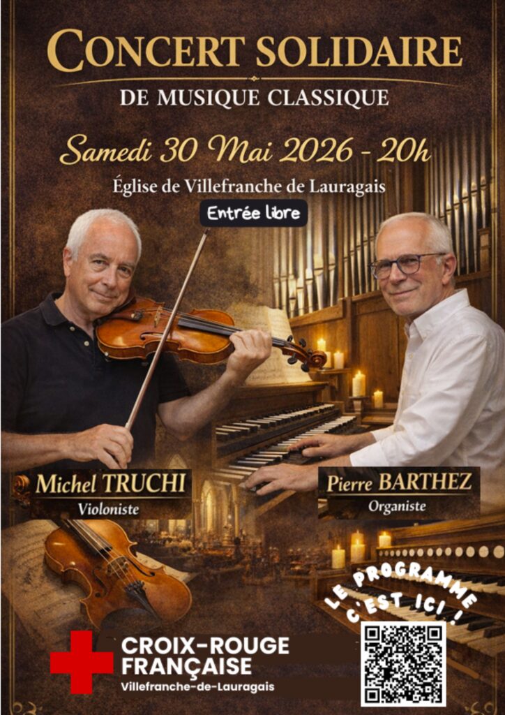CONCERT SOLIDAIRE DE MUSIQUE CLASSIQUE ÉGLISE DE VILLEFRANCHE-DE-LAURAGAIS Villefranche-de-Lauragais