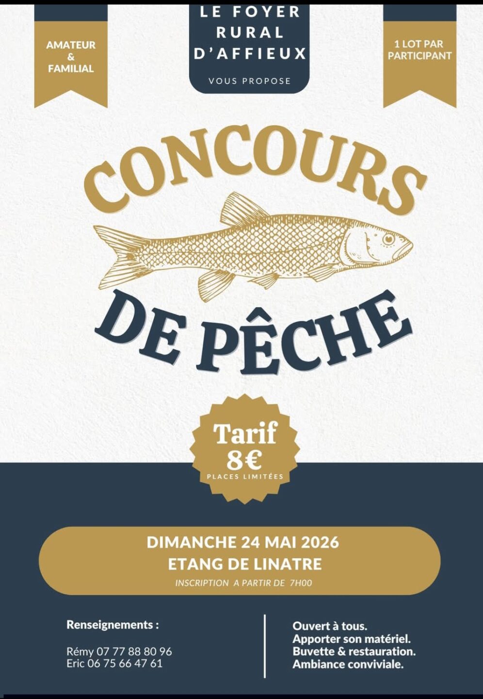 Concours de pêche à Affieux Etang de Linâtre Affieux 2026-05-24