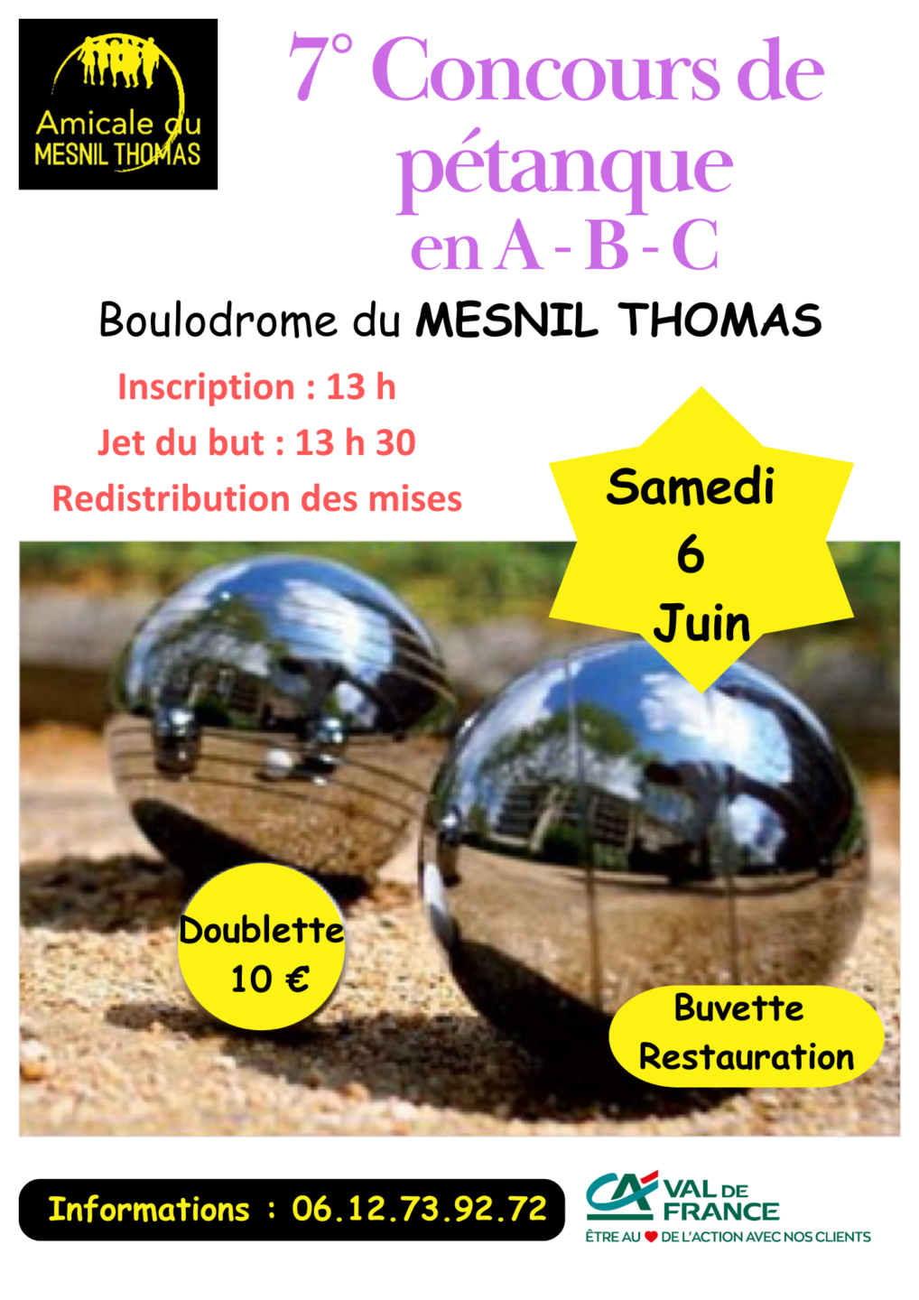 Concours de Pétanque en A-B-C Le Mesnil-Thomas