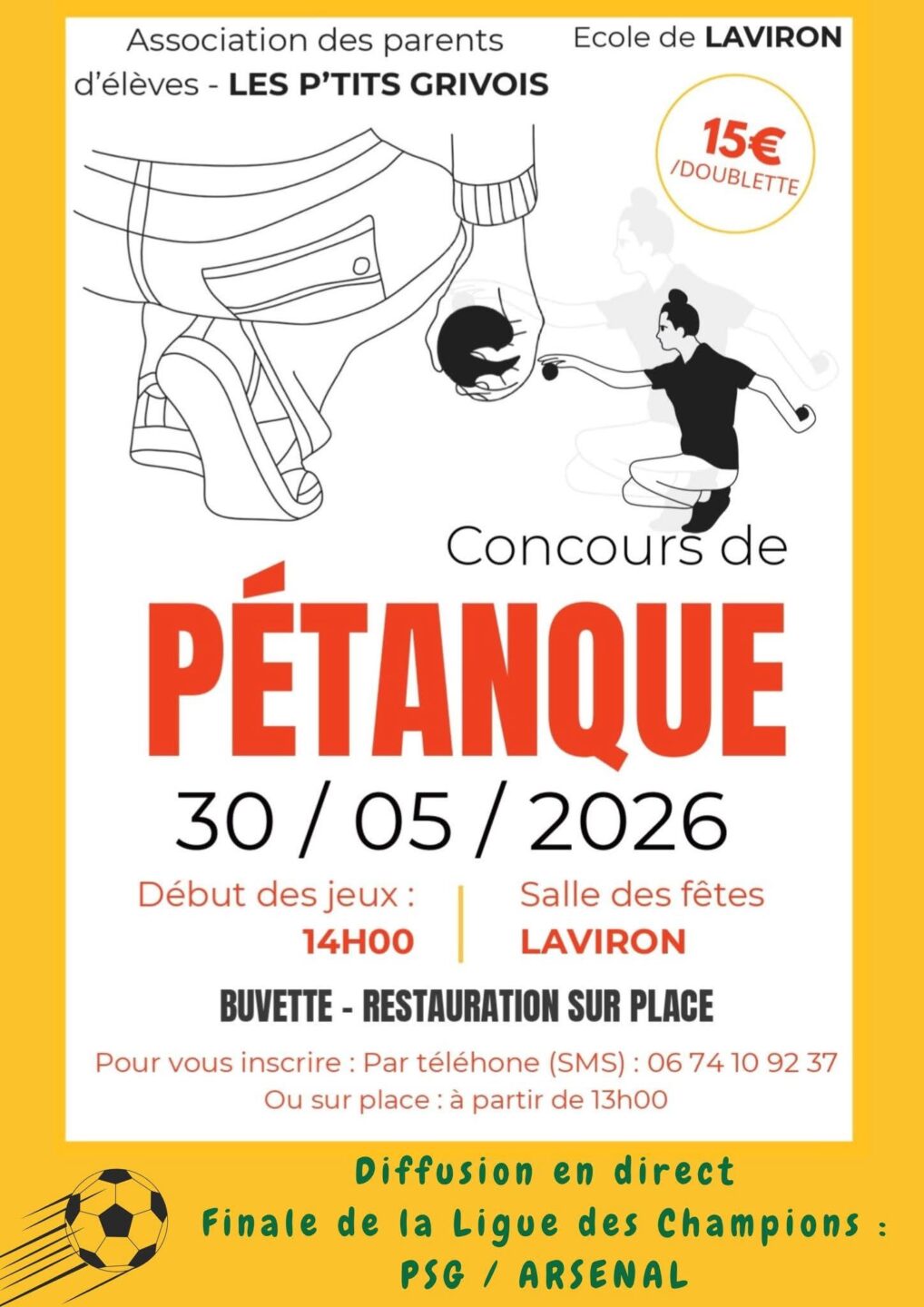 Concours de pétanque Salles des Fêtes Laviron