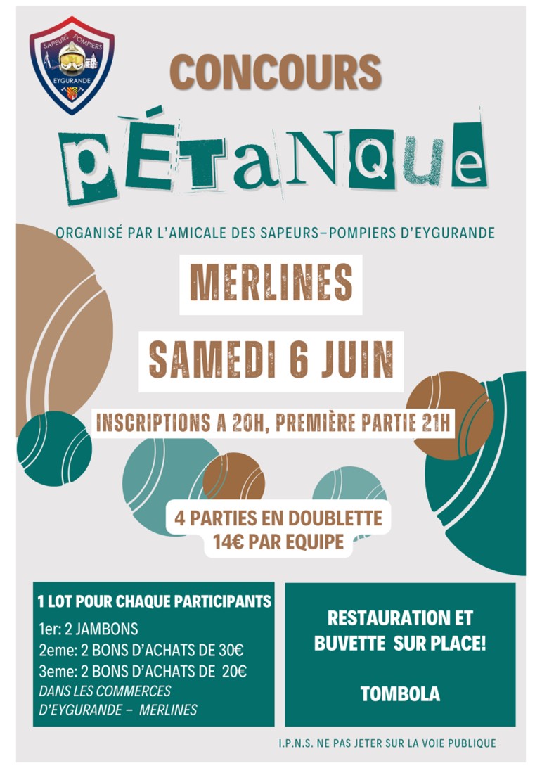 Concours de pétanque Merlines