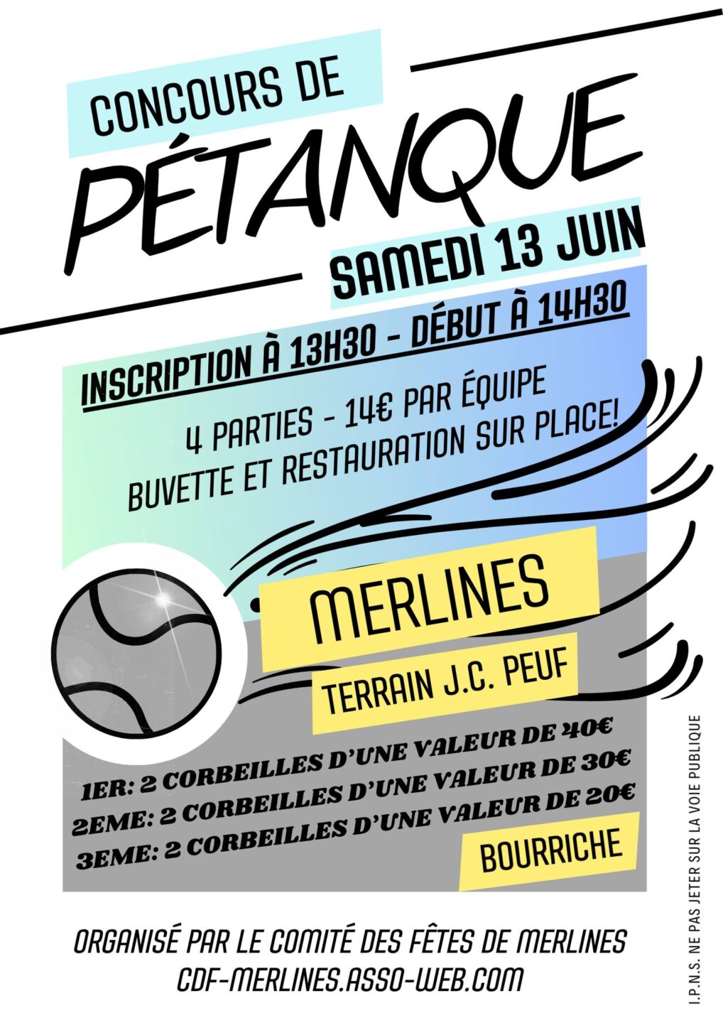 Concours de pétanque  Merlines