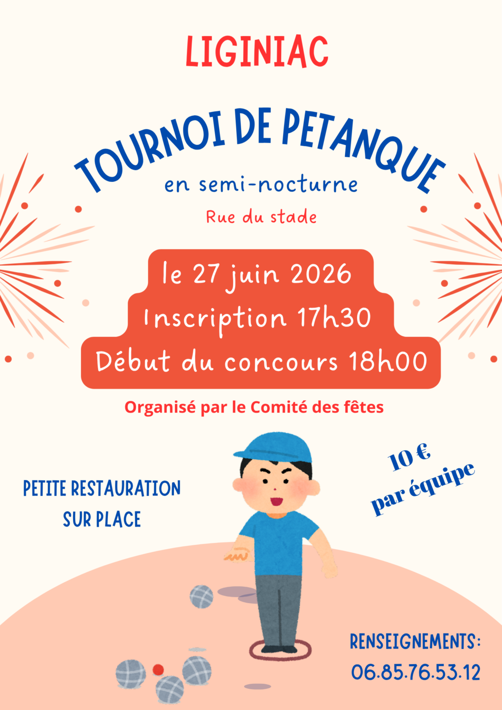 Concours de pétanque semi nocturne Liginiac