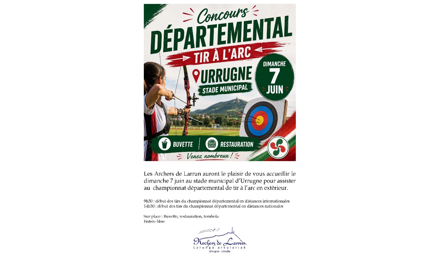 Concours départemental de tir à l’arc Urrugne