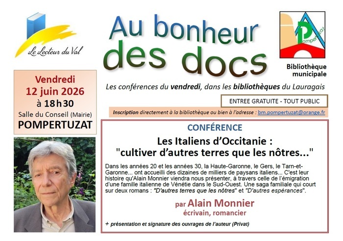 Conférence à Pompertuzat : "Les Italiens d'Occitanie"