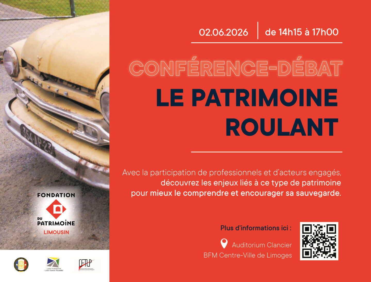 Conférence-débat sur le patrimoine roulant BFM Centre-Ville de Limoges Limoges