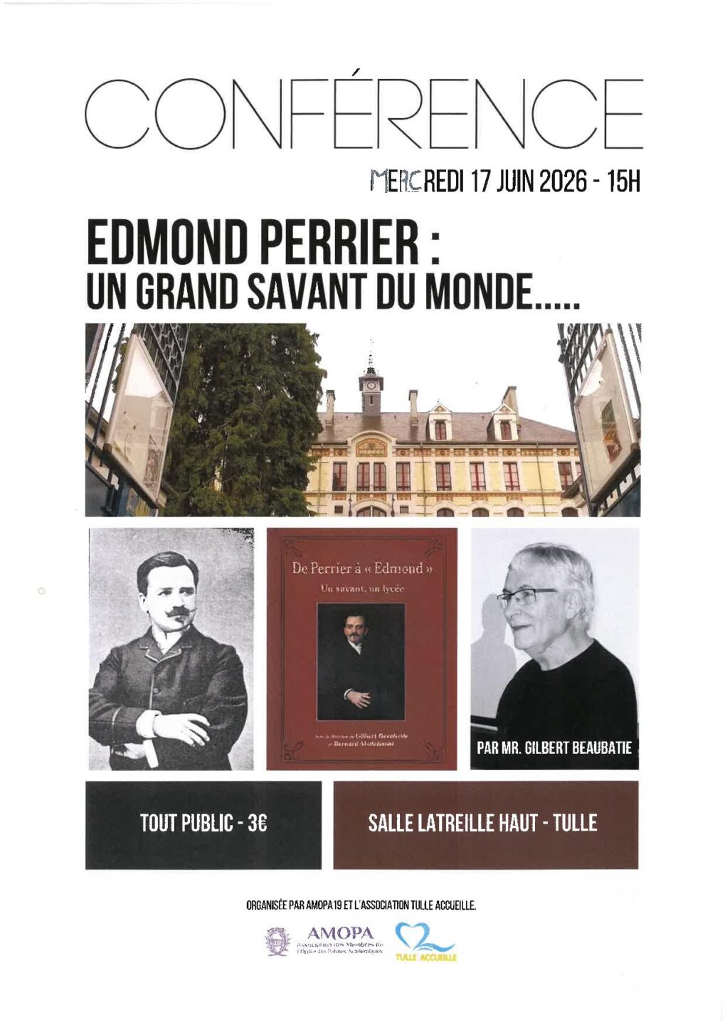Conférence Edmond Perrier Salle Latreille Haut Tulle