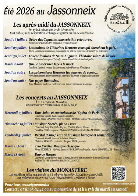 Conférence Les confessions de Saint-Augustin Le Jassonneix Meymac 2026-07-30