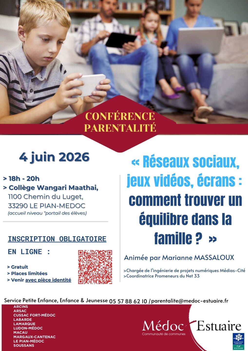 Conférence parentalité  Le Pian-Médoc
