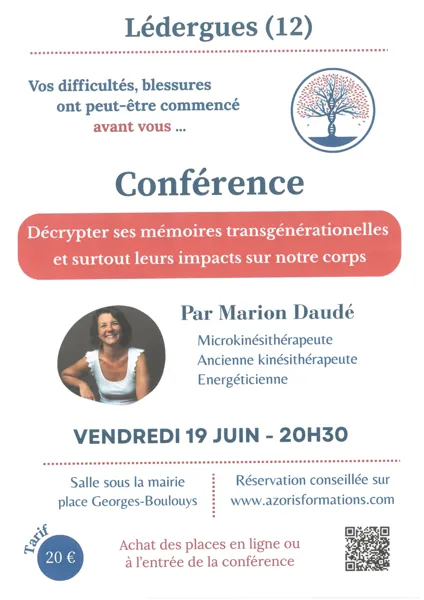 Conférence sur les mémoires transgénérationnelles et leurs impacts sur le corps  Lédergues 2026-06-19