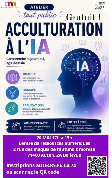 Conférence sur l'intelligence artificielle 2 Rue des Maquis Autunois Morvan Autun 2026-05-20