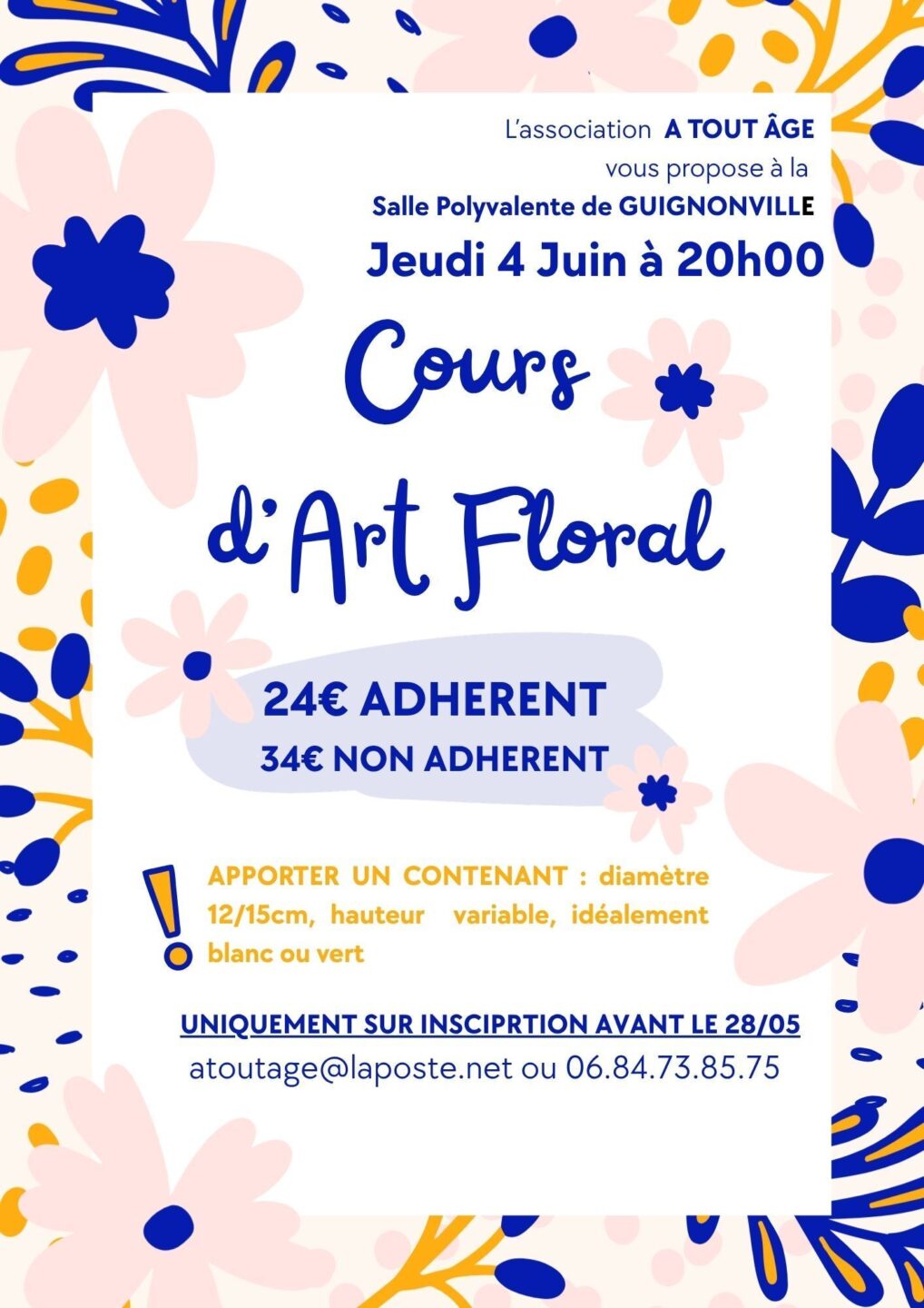 cours d&rsquo;art floral  Greneville-en-Beauce