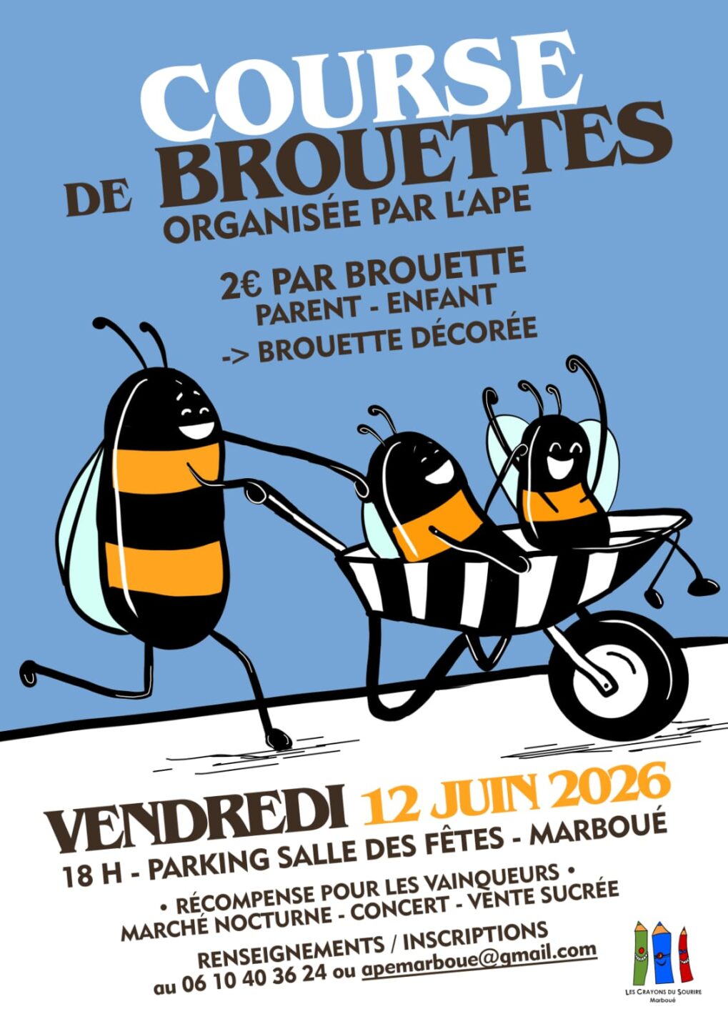 Course de brouettes Parking de la salle des fêtes Marboué 2026-06-12