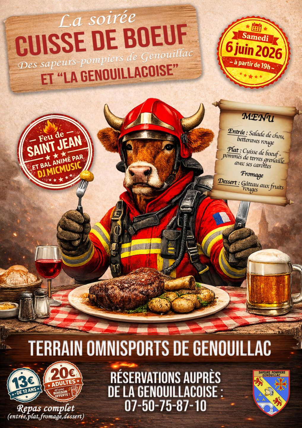 Cuisse de bœuf à la broche  Genouillac