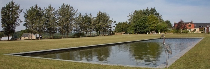 Découverte du jardin Le miroir, organisé autour du miroir d’eau., Jardin Le Miroir, Ploumagoar