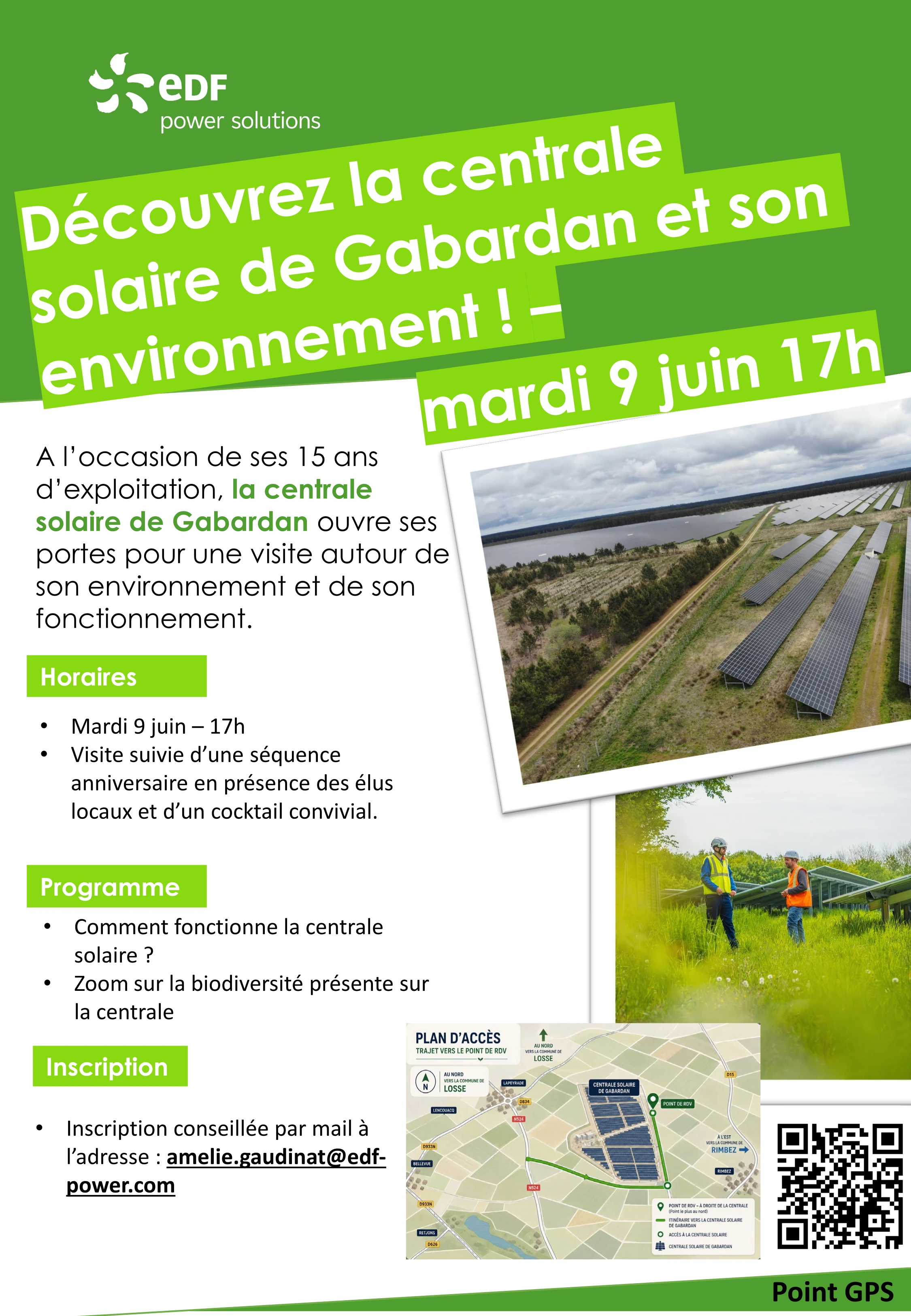 Découvrez la centrale solaire du Gabardan  Losse