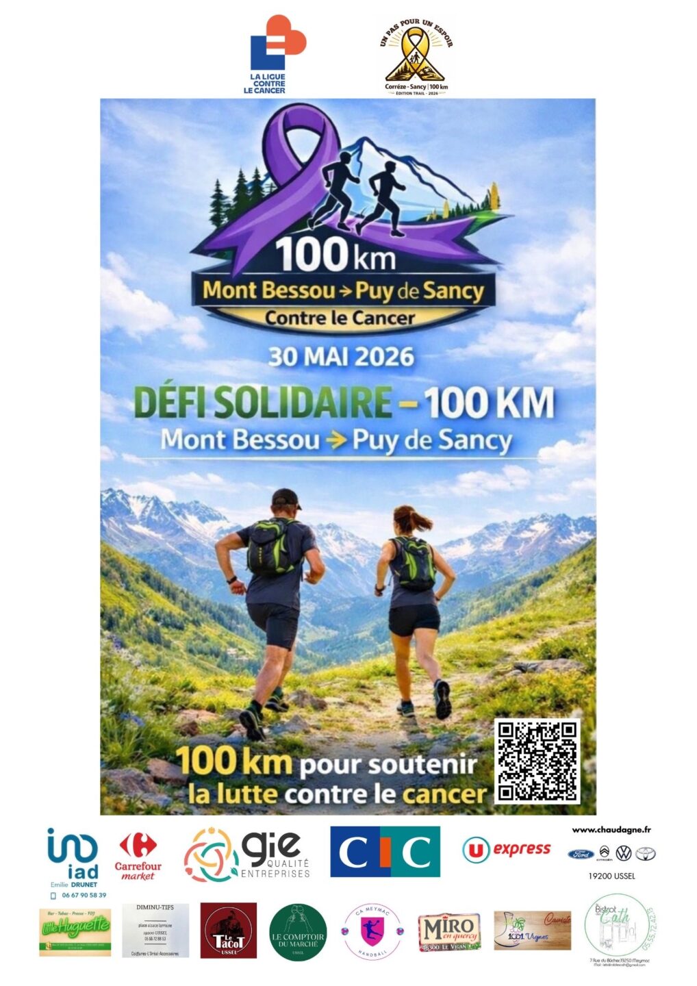 Défi solidaire Mont-Bessou Puy de Sancy 100km  Meymac
