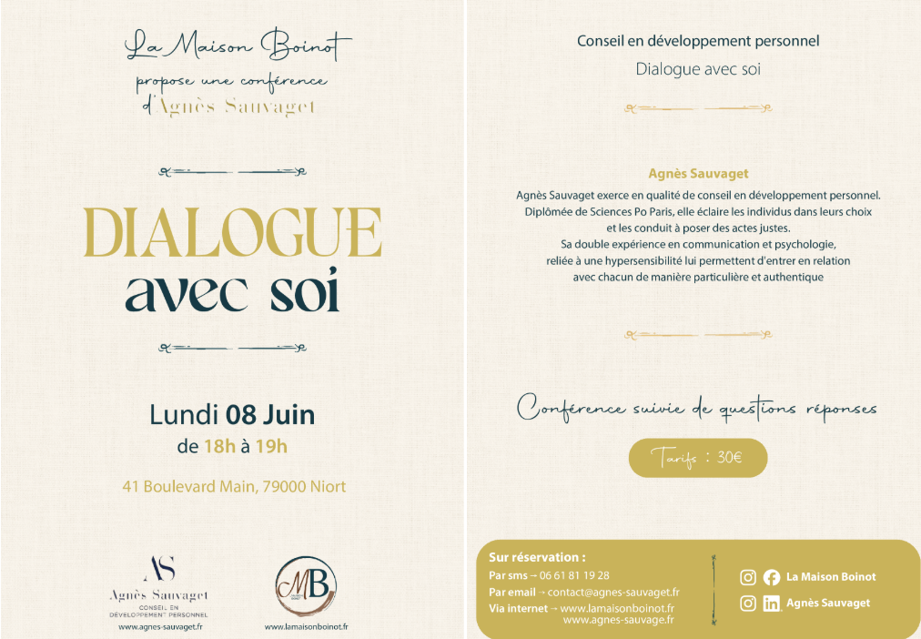 Dialogue avec soi avec Agnès Sauvaget à Niort 41 Boulevard Main Niort 2026-06-08