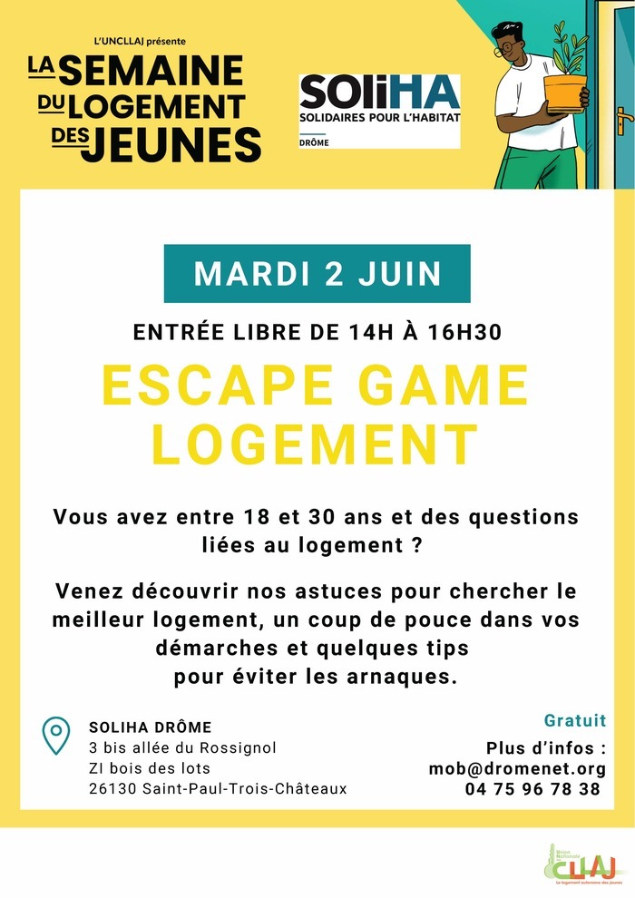Escape Game Logement, SOLIHA DRÔME – ZI bois des lots, Saint-Paul-Trois-Châteaux