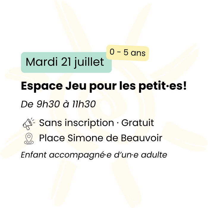Espace jeux pour les petit·es Place Simone de Beauvoir Rennes