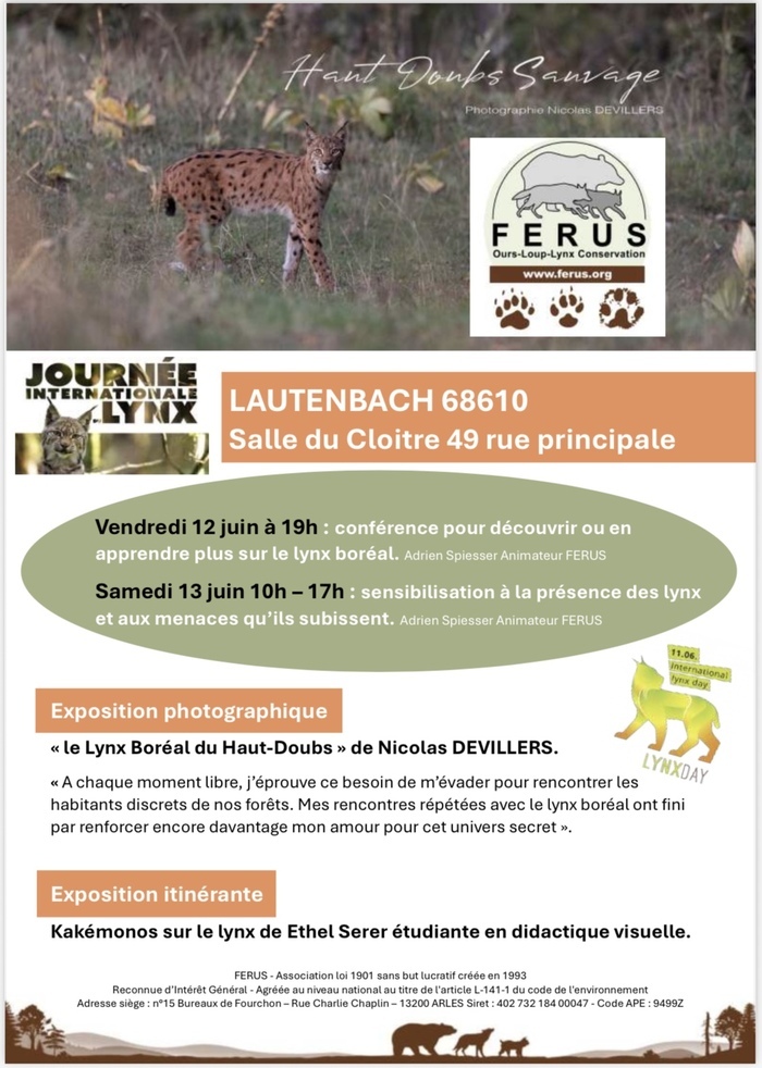 Expo Lynx boréal Lautenbach salle du cloitre Lautenbachzell