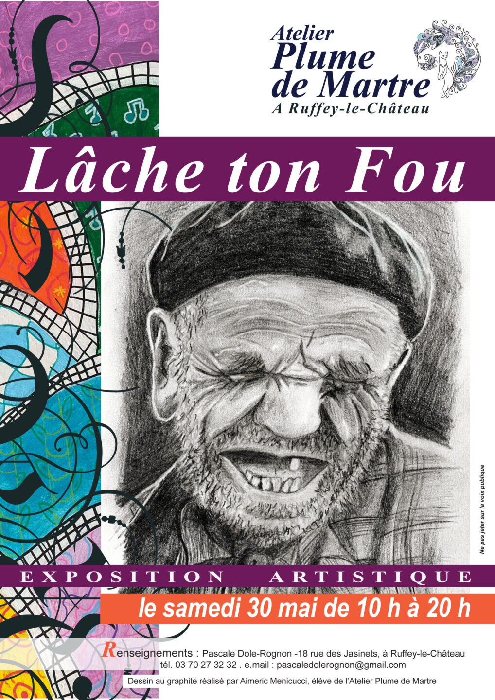 Exposition artistique Lâche ton Fou 18 Rue des Jasinets Ruffey-le-Château 2026-05-30