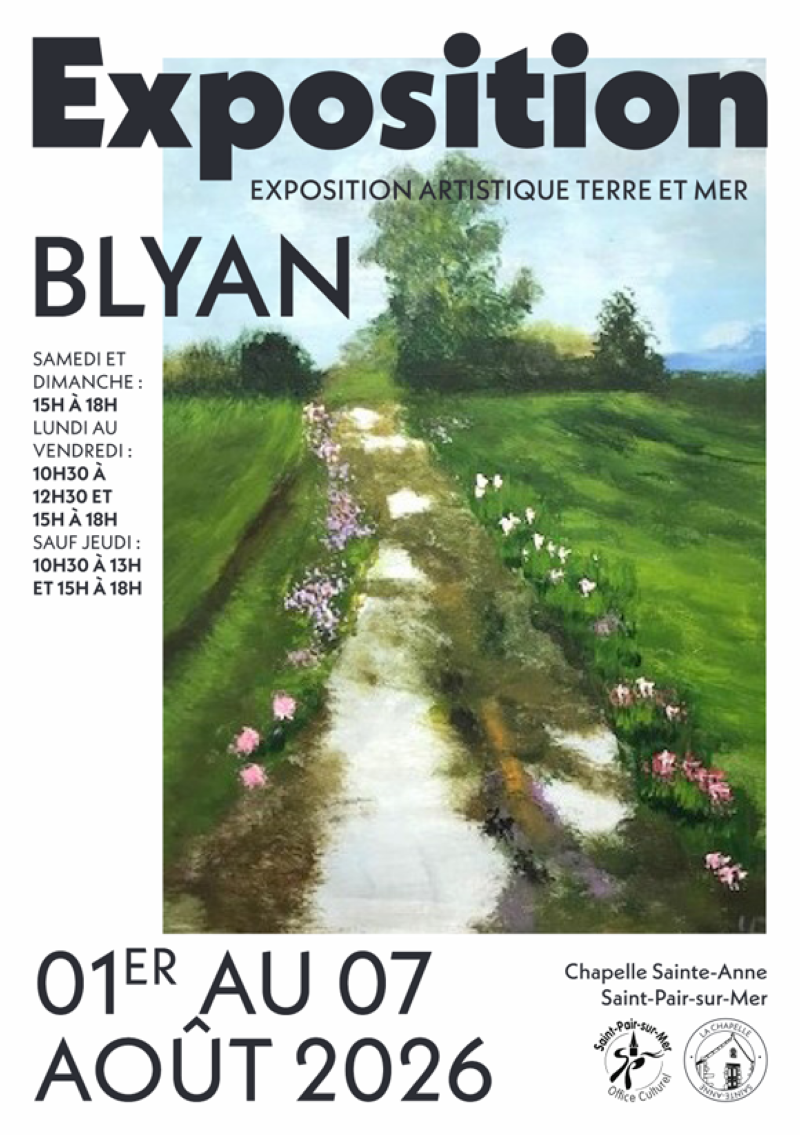 Exposition de Blyan Chapelle Sainte-Anne Saint-Pair-sur-Mer 2026-08-01