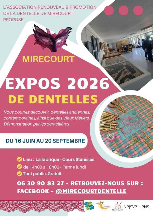 Exposition de dentelles Cours Stanislas Mirecourt 2026-06-16