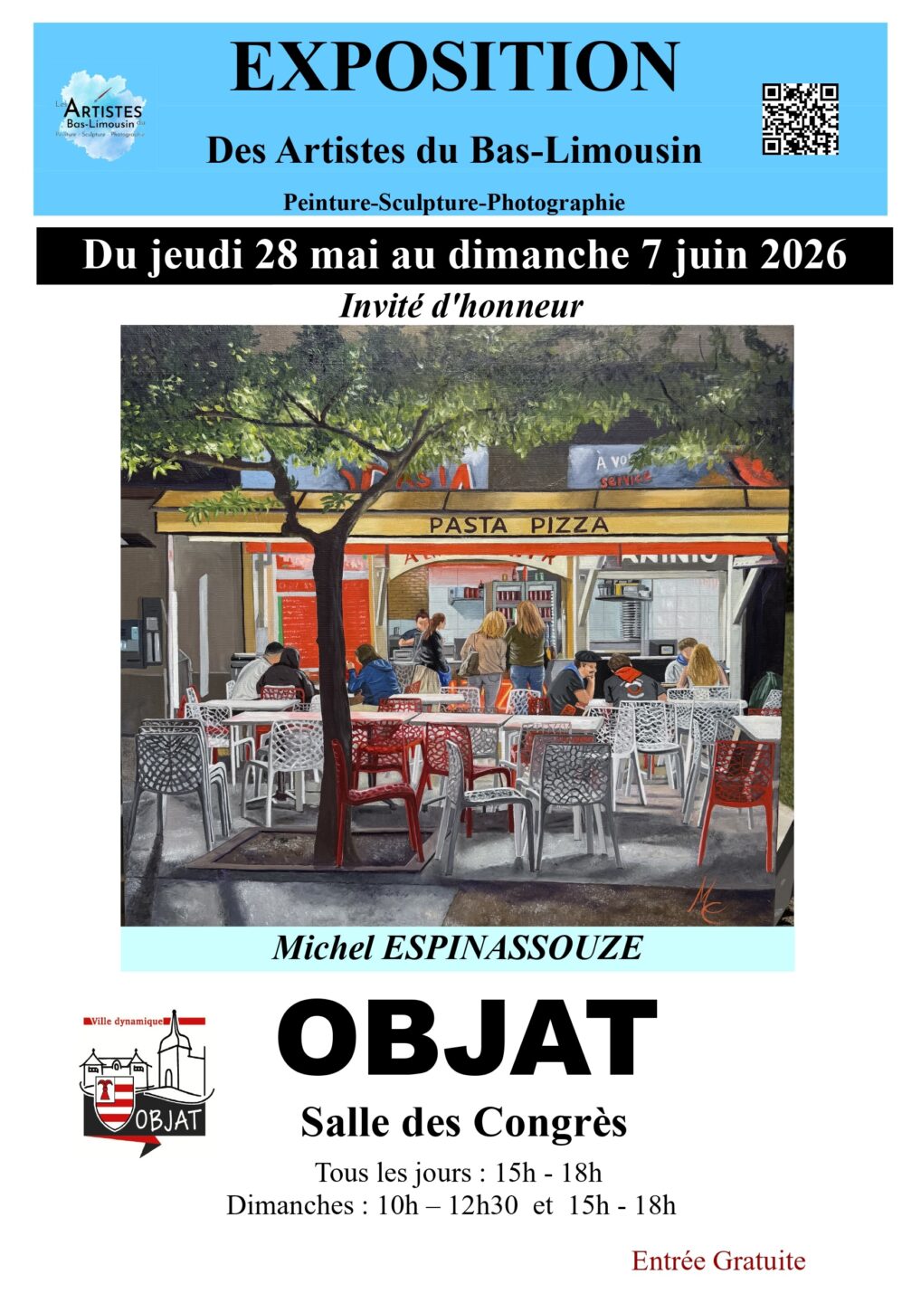 Exposition de peintures des artistes Pascale Galaud et Camille Béguier Place Charles de Gaulle Objat