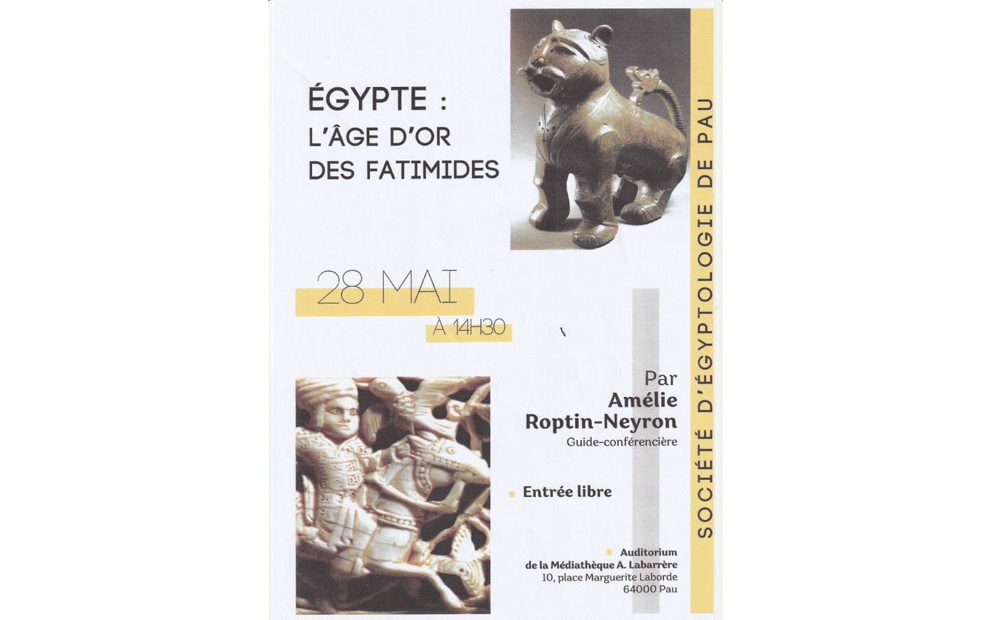 Exposition: Égypte L’âge d’or des fatimides Médiathèque André Labarrère Pau