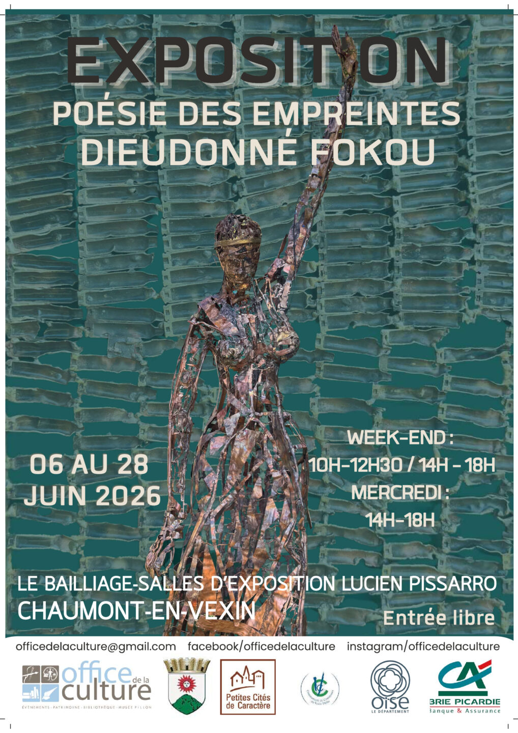 Exposition sculpture Dieudonné Fokou  Chaumont-en-Vexin
