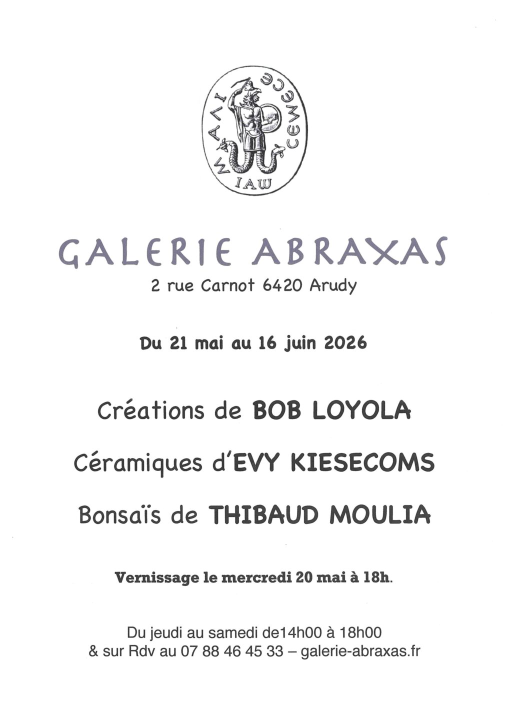 Exposition Trois regards sur la matière Bob Loyola, Evy Kiesecoms, Thibaud Moulia Galerie Abraxas Arudy