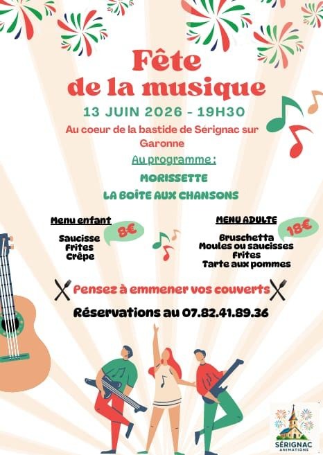 Faites de la musique Sérignac-sur-Garonne Hall associatif (si mauvais temps) Sérignac-sur-Garonne 2026-06-13
