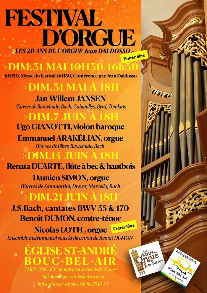 Festival d'orgue de Bouc-Bel-Air église st André de Bouc-Bel-Air Bouc-Bel-Air