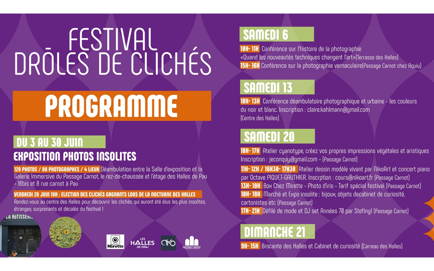 Festival drôles de clichés Exposition de photos insolites Passage Carnot Pau