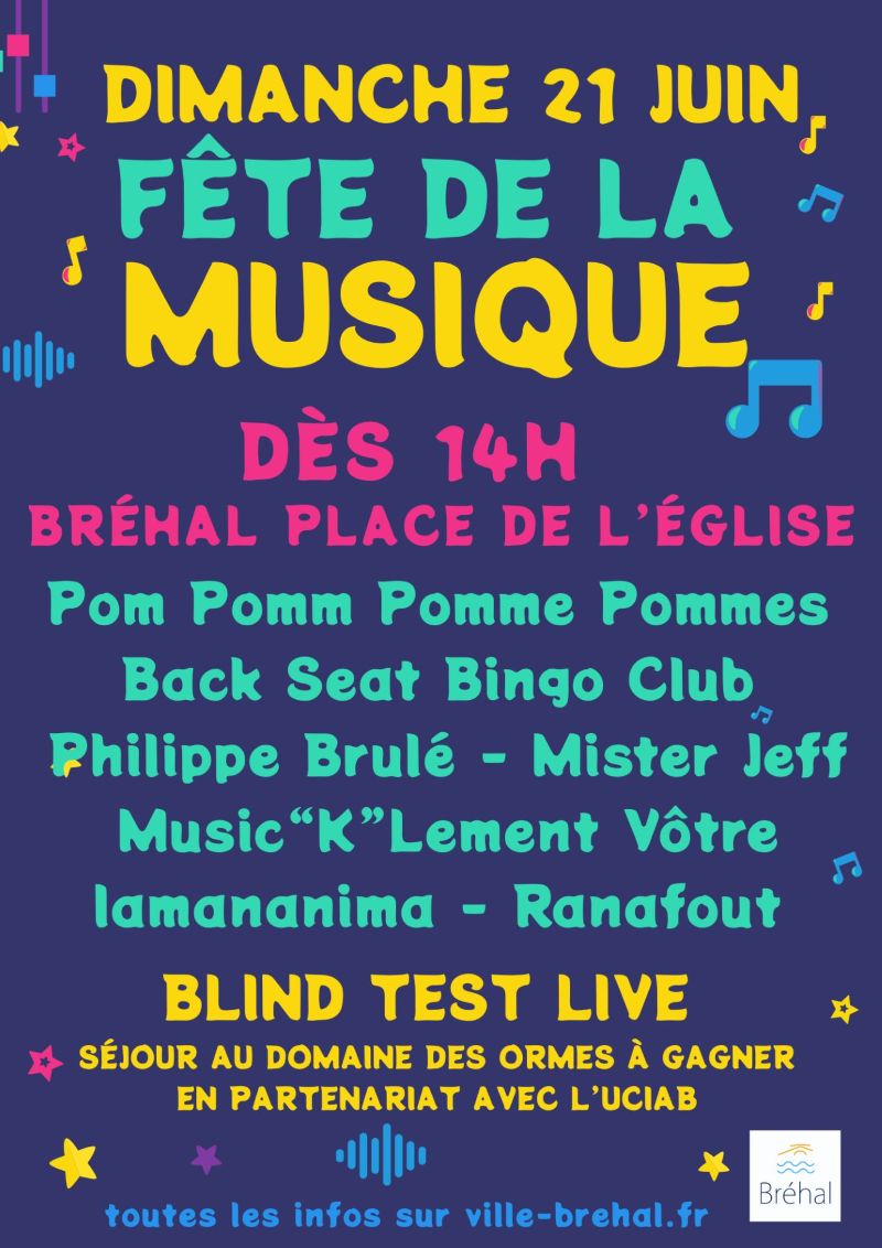 Fête de la musique Halle au blé Bréhal 2026-06-21