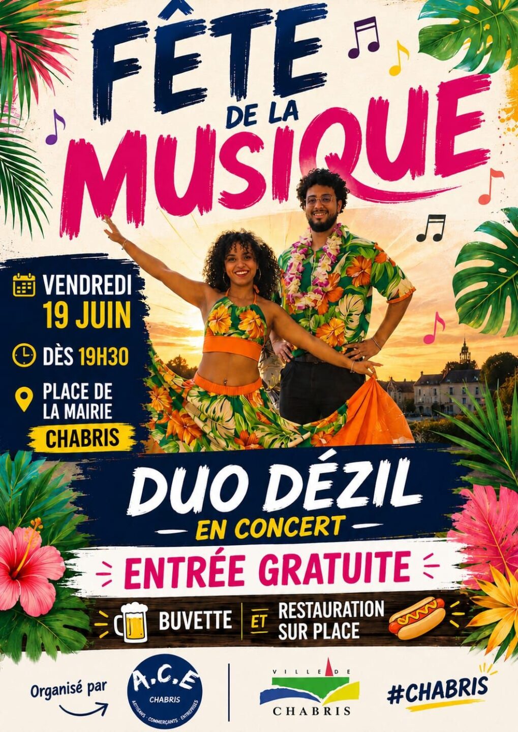 Fête de la Musique Place Albert Boivin Chabris 2026-06-19