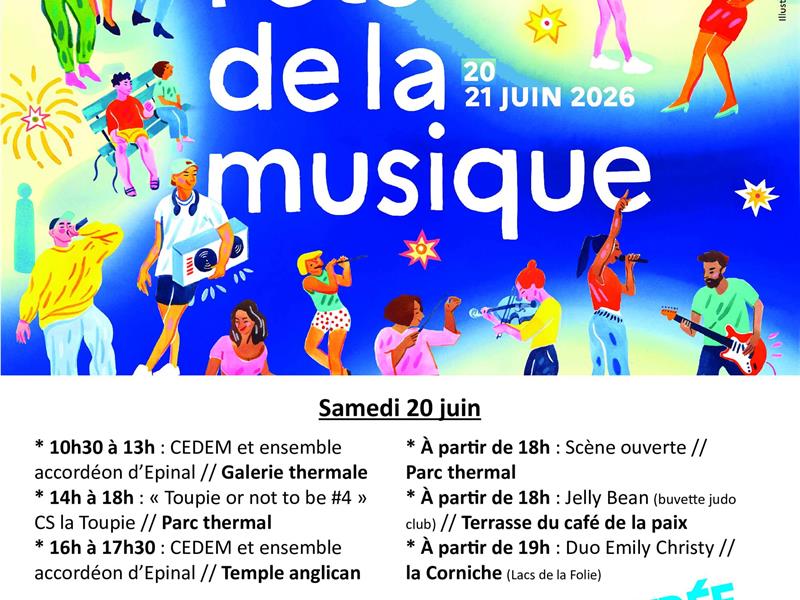 Fête de la Musique Centre-ville et site des Lacs de la Folie Contrexéville 2026-06-20
