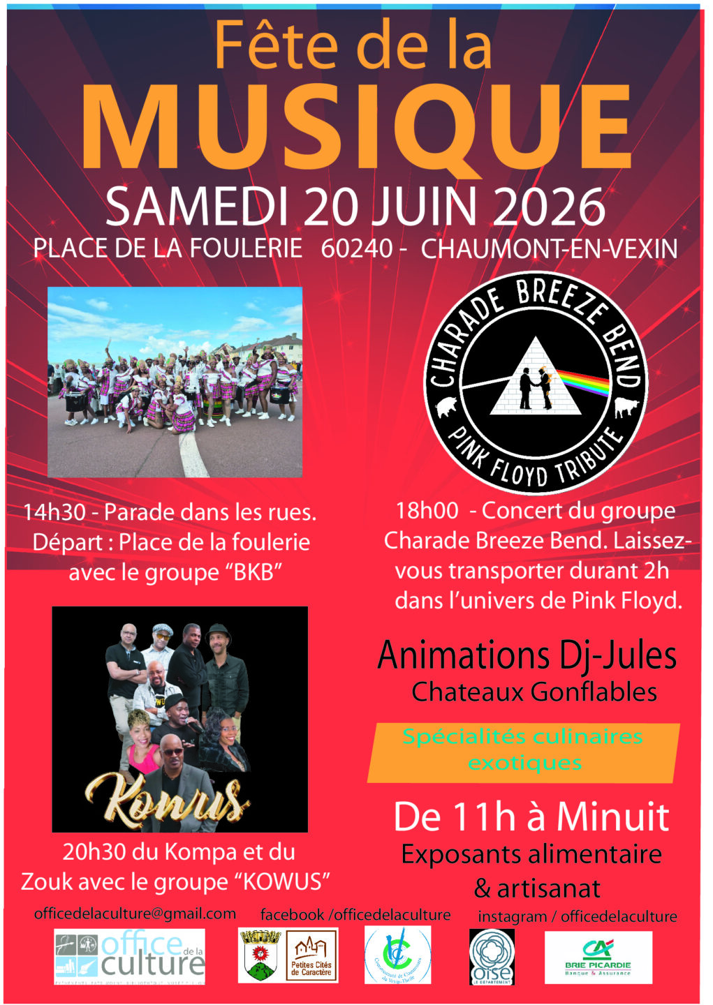 Fête de la Musique et Marché divers et exotiques 2026 Place de la foulerie Chaumont-en-Vexin 2026-06-20
