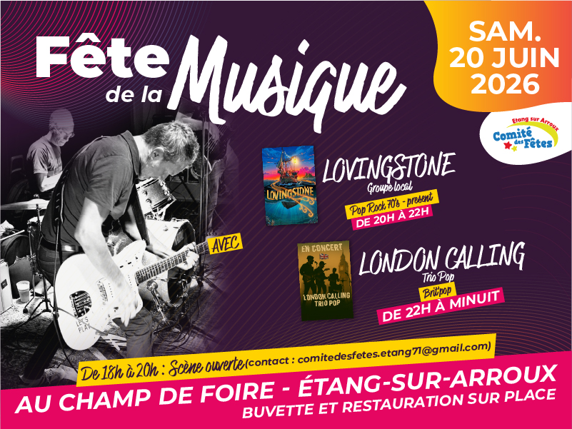 Fête de la musique Champ de foire Étang-sur-Arroux 2026-06-20