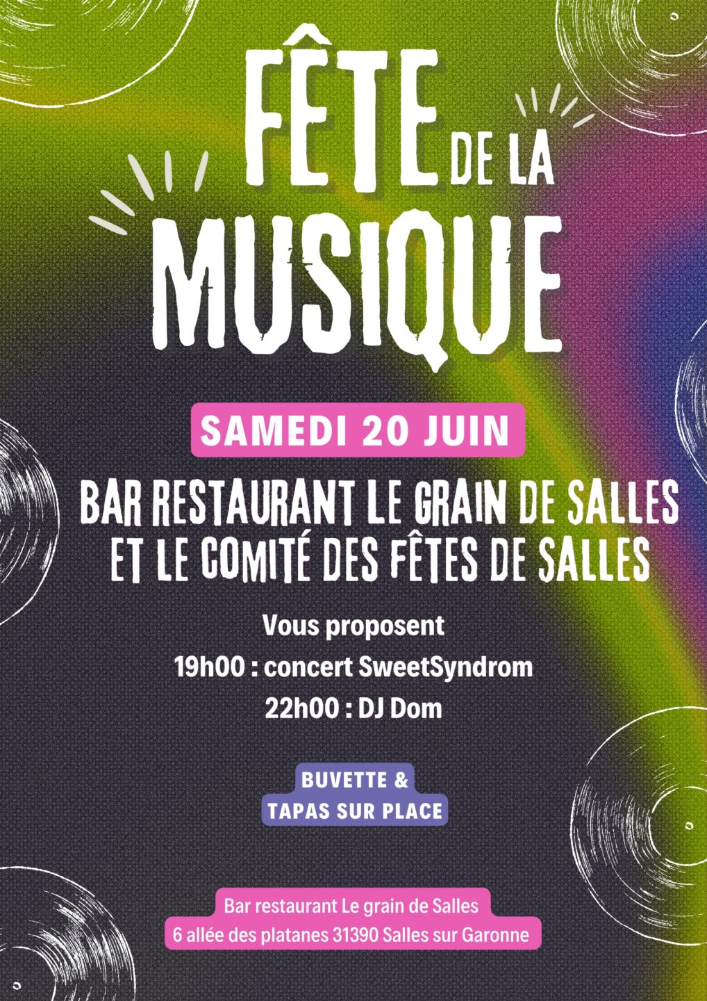 FÊTE DE LA MUSIQUE SALLES SUR GARONNE 6 Allée des Platanes Salles-sur-Garonne 2026-06-20