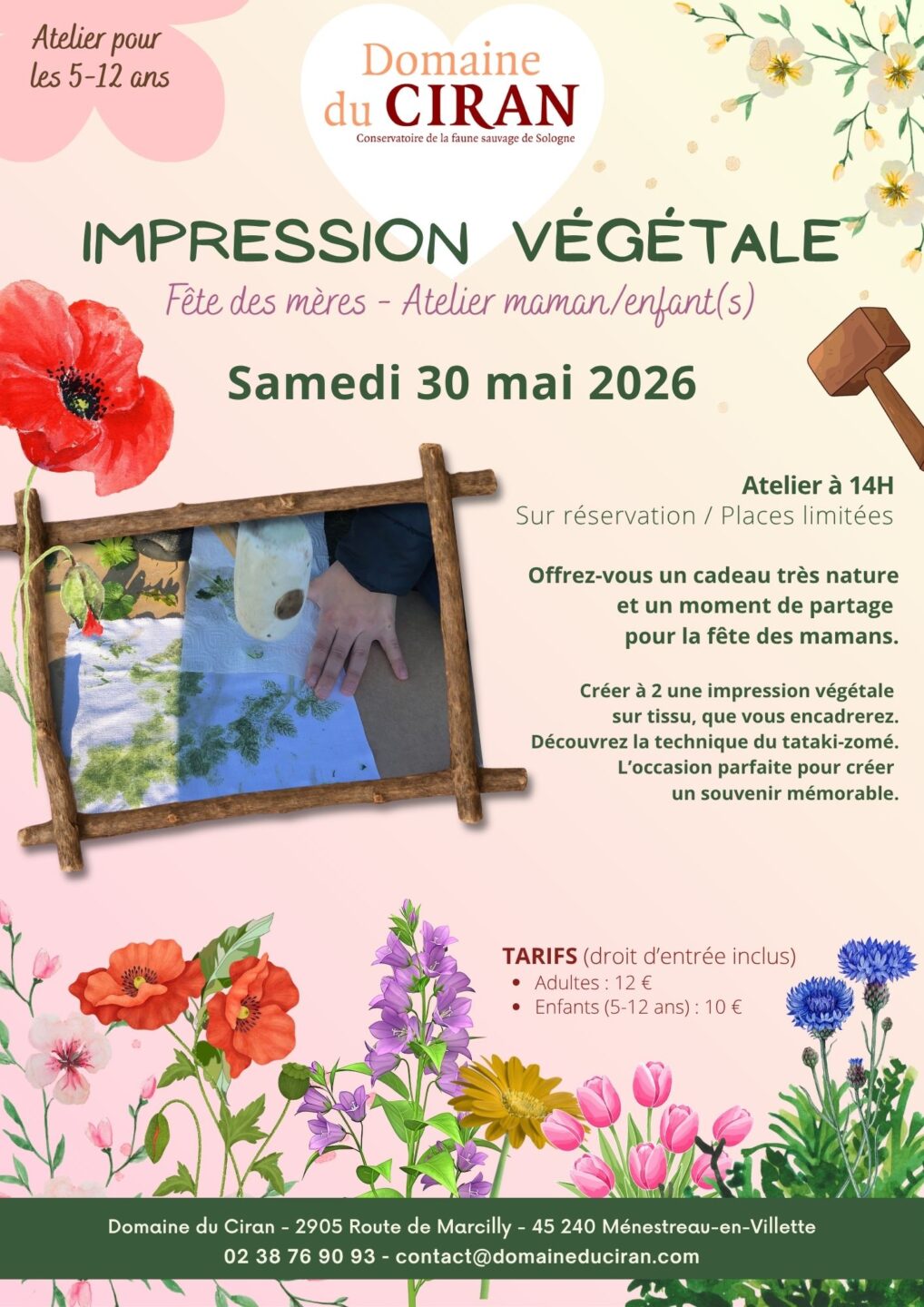 Fête des mères impression végétale  Ménestreau-en-Villette