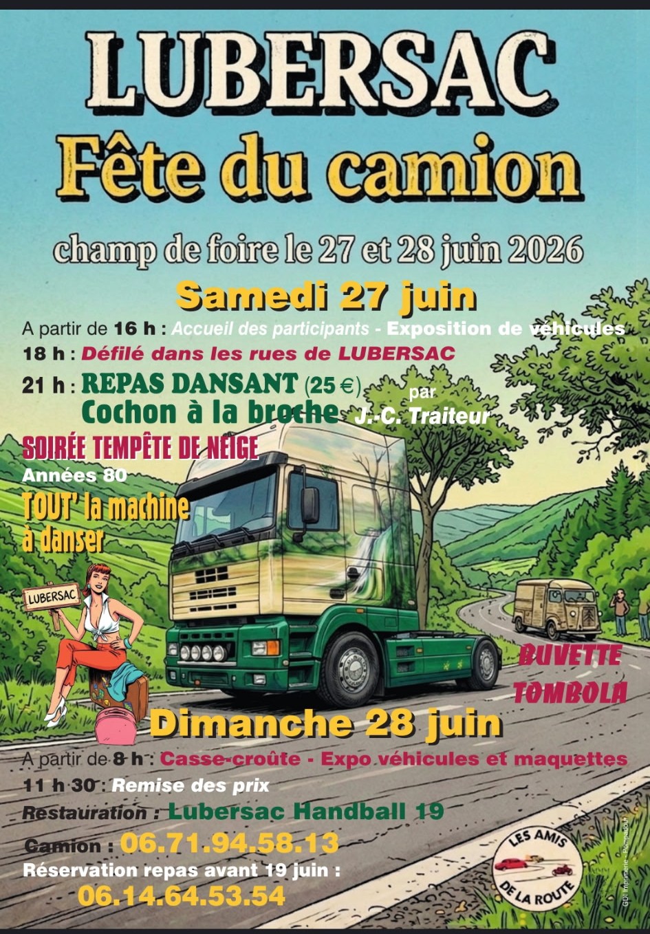 Fête du camion Place du champ de foire Lubersac 2026-06-27