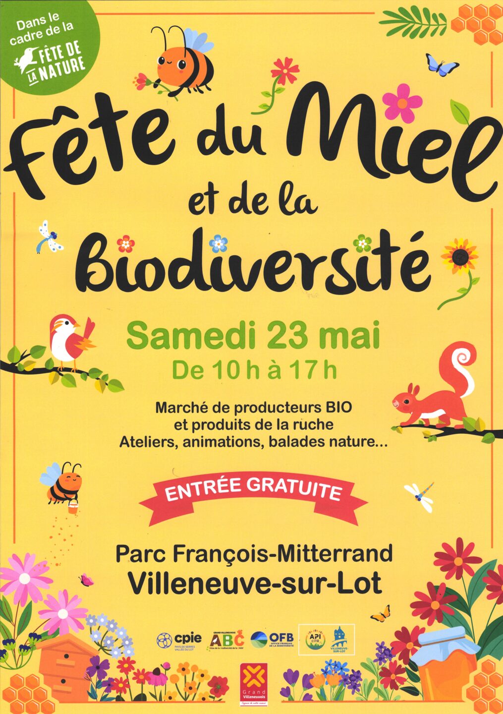 Fête du miel et de la biodiversité Parc François Mitterrand Villeneuve-sur-Lot