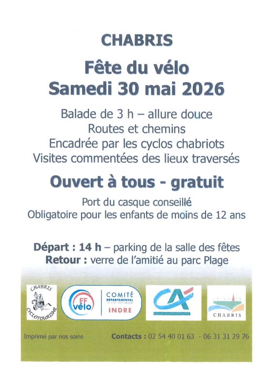 Fête du Vélo Rue de la République Chabris 2026-05-30